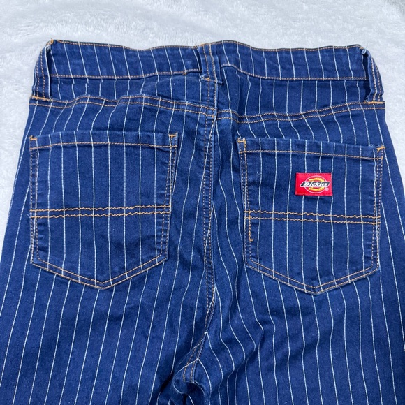 Dickies Women's High Rise Blue Striped Jeans - Size 5/27 - Picture 2 of 10